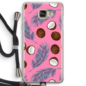 CaseCompany Kokosnoot roze: Samsung Galaxy A5 (2016) Transparant Hoesje met koord
