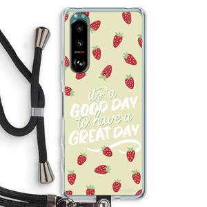 CaseCompany Don't forget to have a great day: Sony Xperia 5 III Transparant Hoesje met koord