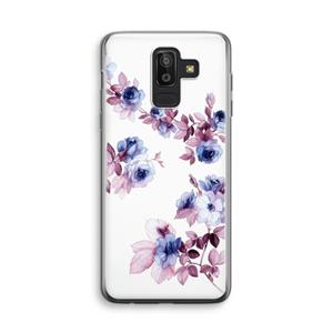 CaseCompany Waterverf bloemen: Samsung Galaxy J8 (2018) Transparant Hoesje