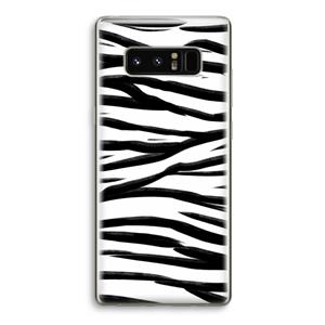 CaseCompany Zebra pattern: Samsung Galaxy Note 8 Transparant Hoesje