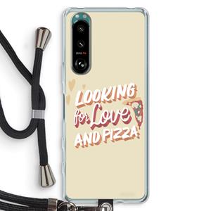 CaseCompany Pizza is the answer: Sony Xperia 5 III Transparant Hoesje met koord