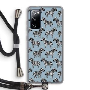 CaseCompany Zebra: Samsung Galaxy S20 FE / S20 FE 5G Transparant Hoesje met koord