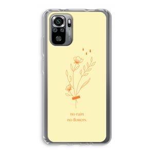CaseCompany No rain no flowers: Xiaomi Redmi Note 10S Transparant Hoesje