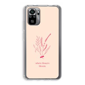 CaseCompany Where flowers bloom: Xiaomi Redmi Note 10S Transparant Hoesje