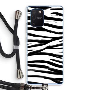 CaseCompany Zebra pattern: Samsung Galaxy Note 10 Lite Transparant Hoesje met koord