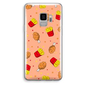 CaseCompany Chicken 'n Fries: Samsung Galaxy S9 Transparant Hoesje