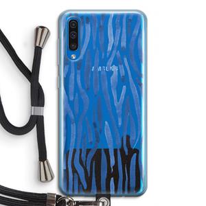 CaseCompany Blauwe nerven: Samsung Galaxy A50 Transparant Hoesje met koord