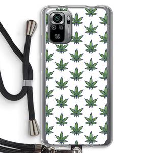 CaseCompany Weed: Xiaomi Redmi Note 10S Transparant Hoesje met koord