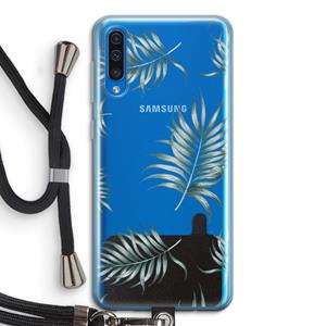 CaseCompany Simple leaves: Samsung Galaxy A50 Transparant Hoesje met koord