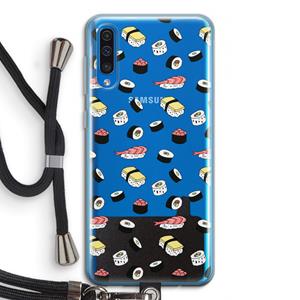CaseCompany Sushi time: Samsung Galaxy A50 Transparant Hoesje met koord