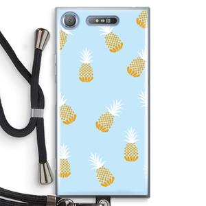 CaseCompany Ananasjes: Sony Xperia XZ1 Transparant Hoesje met koord
