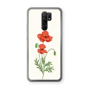 CaseCompany Red poppy: Xiaomi Redmi 9 Transparant Hoesje