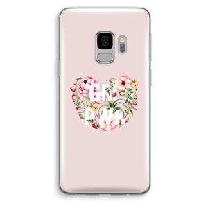 CaseCompany GRL PWR Flower: Samsung Galaxy S9 Transparant Hoesje