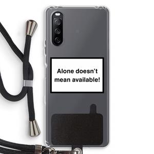 CaseCompany Alone: Sony Sony Xperia 10 III Transparant Hoesje met koord