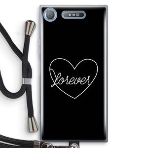 CaseCompany Forever heart black: Sony Xperia XZ1 Transparant Hoesje met koord