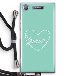 CaseCompany Friends heart pastel: Sony Xperia XZ1 Transparant Hoesje met koord