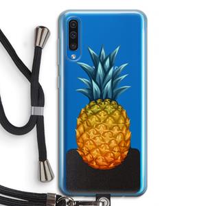 CaseCompany Grote ananas: Samsung Galaxy A50 Transparant Hoesje met koord