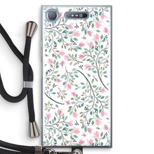 CaseCompany Sierlijke bloemen: Sony Xperia XZ1 Transparant Hoesje met koord