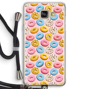 CaseCompany Pink donuts: Samsung Galaxy A5 (2016) Transparant Hoesje met koord