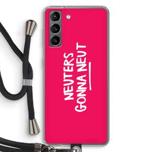 CaseCompany Neuters (roze): Samsung Galaxy S21 Transparant Hoesje met koord