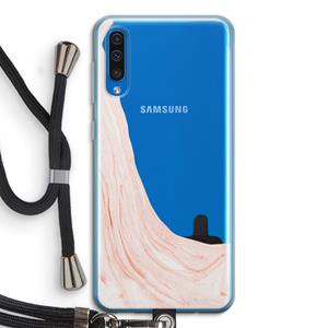 CaseCompany Peach bath: Samsung Galaxy A50 Transparant Hoesje met koord