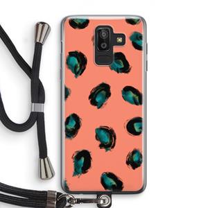 CaseCompany Pink Cheetah: Samsung Galaxy J8 (2018) Transparant Hoesje met koord