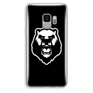 CaseCompany Angry Bear (black): Samsung Galaxy S9 Transparant Hoesje