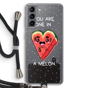 CaseCompany One In A Melon: Samsung Galaxy S21 Transparant Hoesje met koord