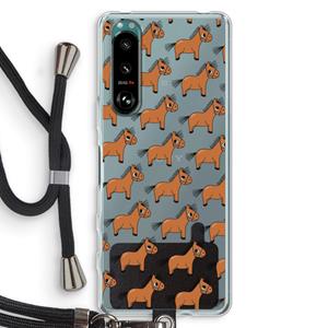 CaseCompany Pony: Sony Xperia 5 III Transparant Hoesje met koord