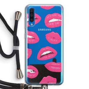 CaseCompany Bite my lip: Samsung Galaxy A50 Transparant Hoesje met koord