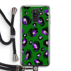 CaseCompany Green Cheetah: Samsung Galaxy J8 (2018) Transparant Hoesje met koord