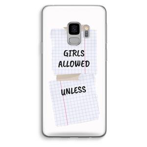CaseCompany No Girls Allowed Unless: Samsung Galaxy S9 Transparant Hoesje