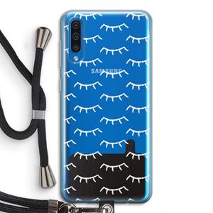 CaseCompany Wimpers: Samsung Galaxy A50 Transparant Hoesje met koord