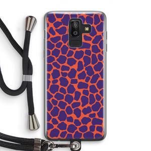 CaseCompany Purple Giraffe: Samsung Galaxy J8 (2018) Transparant Hoesje met koord