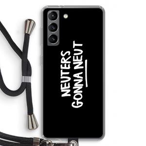 CaseCompany Neuters (zwart): Samsung Galaxy S21 Transparant Hoesje met koord
