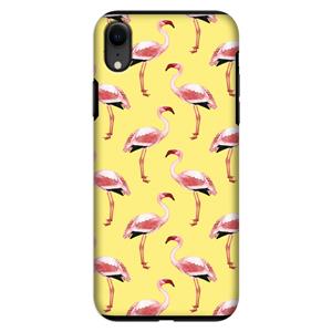 CaseCompany Flamingo's geel: iPhone XR Tough Case