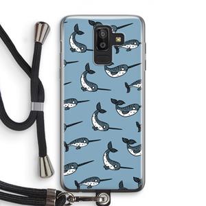 CaseCompany Narwhal: Samsung Galaxy J8 (2018) Transparant Hoesje met koord