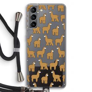 CaseCompany Alpacas: Samsung Galaxy S21 Transparant Hoesje met koord