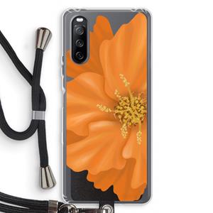 CaseCompany Orange Ellila flower: Sony Sony Xperia 10 III Transparant Hoesje met koord