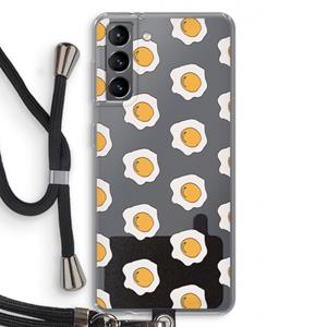 CaseCompany Bacon to my eggs #1: Samsung Galaxy S21 Transparant Hoesje met koord