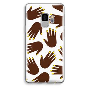 CaseCompany Hands dark: Samsung Galaxy S9 Transparant Hoesje
