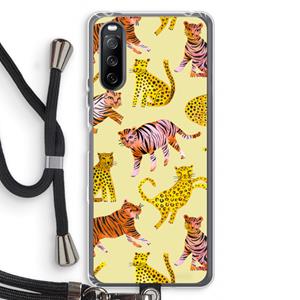 CaseCompany Cute Tigers and Leopards: Sony Sony Xperia 10 III Transparant Hoesje met koord