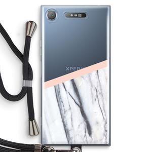 CaseCompany A touch of peach: Sony Xperia XZ1 Transparant Hoesje met koord