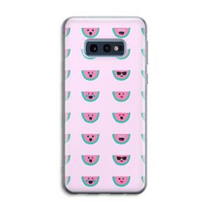 CaseCompany Smiley watermeloenprint: Samsung Galaxy S10e Transparant Hoesje