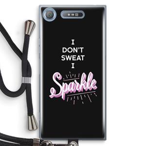 CaseCompany Sparkle quote: Sony Xperia XZ1 Transparant Hoesje met koord