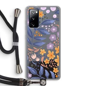 CaseCompany Flowers with blue leaves: Samsung Galaxy S20 FE / S20 FE 5G Transparant Hoesje met koord