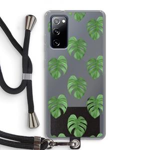 CaseCompany Monstera leaves: Samsung Galaxy S20 FE / S20 FE 5G Transparant Hoesje met koord