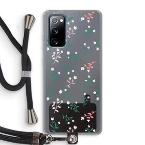 CaseCompany Small white flowers: Samsung Galaxy S20 FE / S20 FE 5G Transparant Hoesje met koord