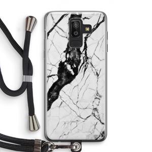 CaseCompany Witte marmer 2: Samsung Galaxy J8 (2018) Transparant Hoesje met koord