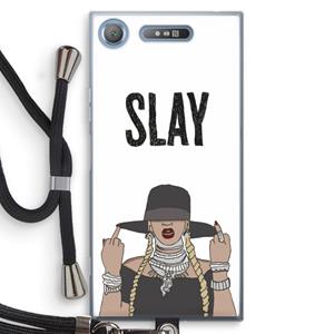 CaseCompany Slay All Day: Sony Xperia XZ1 Transparant Hoesje met koord